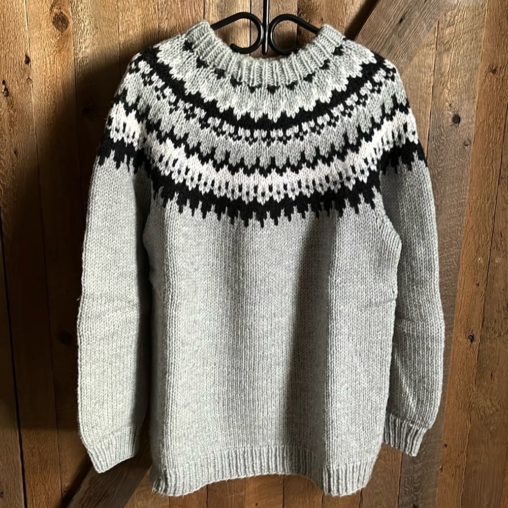 Hand knit chunky sweater